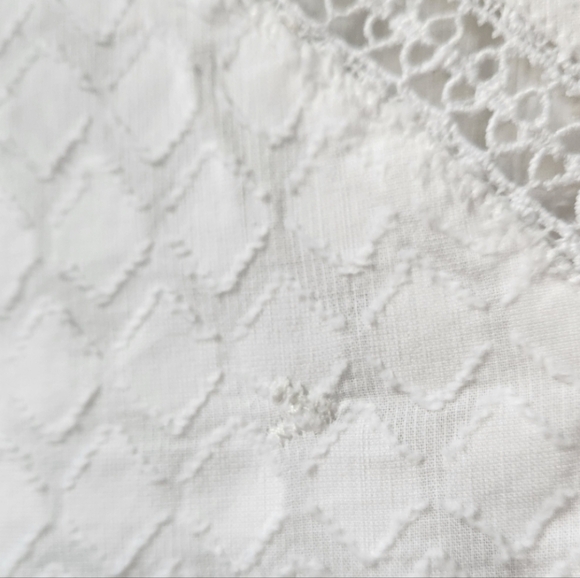 LOFT Ruffle White Button-Down Blouse - Picture 4 of 4